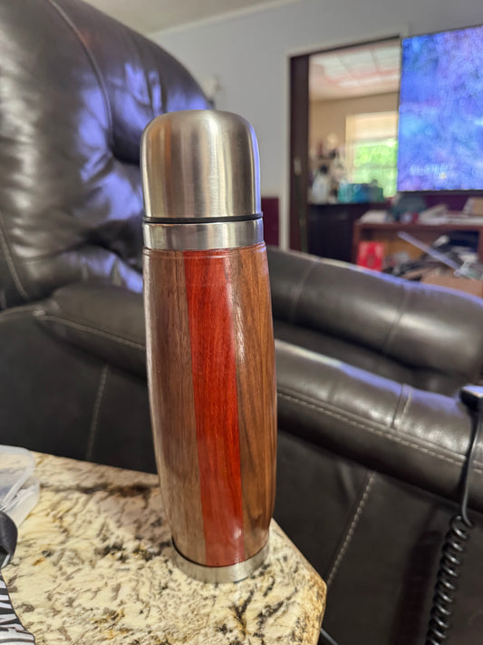 Thermos lathe turned (Walnut and bloodwood)