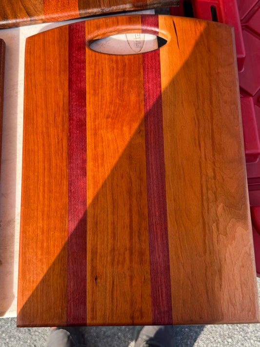 Cutting Board Edge Grain (Cherry and Purpleheart)